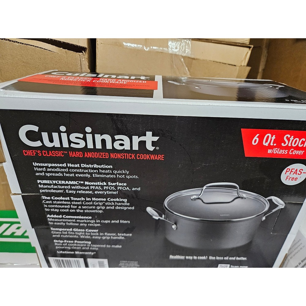 Cuisinart Chef's Classic Hard Anodized 6 Qt Stockpot with Glass Cover 644C-24